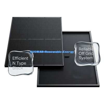 N Tipi Siyah Güneş Paneli 415W, %22 Verimlilik ve Eloksallı Alüminyum Çerçeveli
