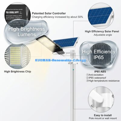 200W Güneş Enerjili Sokak Lambası, Pro MPPT ve IP65 Su Geçirmez Özellikli, Dış Mekan Yol ve Bahçe Aydınlatması İçin