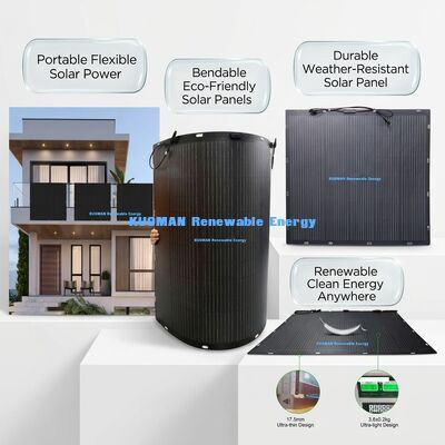 100W IP68 Su geçirmez 360° Eğilebilir Esnek Güneş Paneli FCC Sertifikasıyla Çatı ve Tekneler için