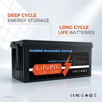 12V 200Ah LiFePO4 derin döngülü batarya 8000 döngü ve enerji depolaması için 10 yıllık garanti