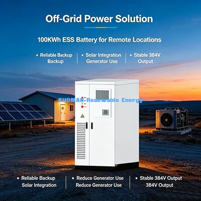 Akıllı EMS 100KWh Ticari ESS Batarya Dolabı Uzaktan İzleme Güneş Enerjisi Depolama Sistemi