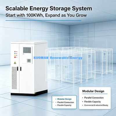 100KWh Ticari ESS Bataryası 50kW LiFePO4 Enerji Depolama Kabineti Fabrika Güneş Zirvesi Tıraş ve Yedek Güç