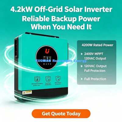 4200W MPPT Güneş Hibrit Değiştiricisi 60-450VDC PV Giriş 120A Güneş Şarj Akımı