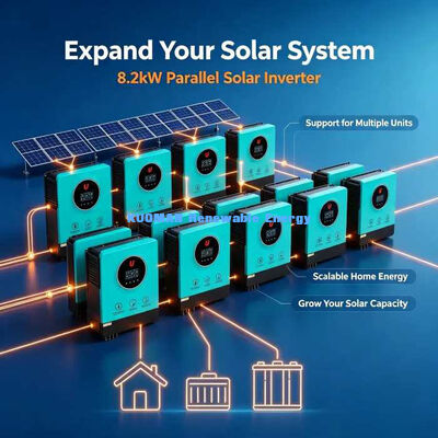 8200VA MPPT Güneş Hibrit Inverter Çift Yüklü Çıkış Ev Güneş Yedek Sistemi
