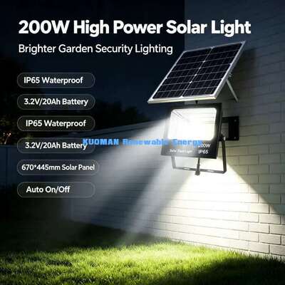 Dış Mekan Güneş Enerjili LED Projektör Döküm Alüminyum Gövde İyi Isı Dağılımı