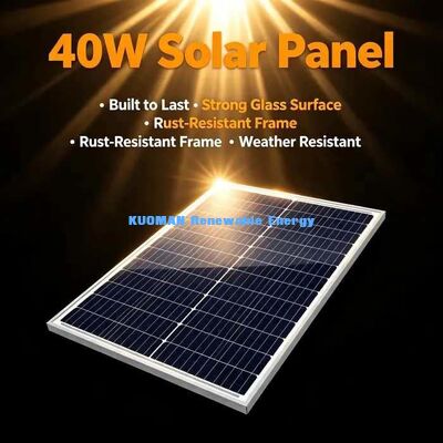40 Watt Monokristal PV Panel Düşük Işık Performansı Dış Mekan Güvenlik Kamerası İçin