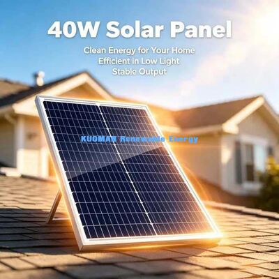 Sera ve Uzak Kulübe Gücü İçin 40W Tempered Glass Monocrystalline Güneş Paneli