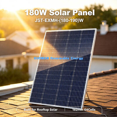Su geçirmez IP67 180‐190W Monokristal Güneş Paneli Bahçe Işığı ve Güvenlik Kamera Gücü