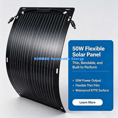 50W 360 derece bükülebilir güneş paneli, RV, Yat, Balkon ve Kamp için katlanabilir Karbon-Fiber Güneş Enerjisi Kit