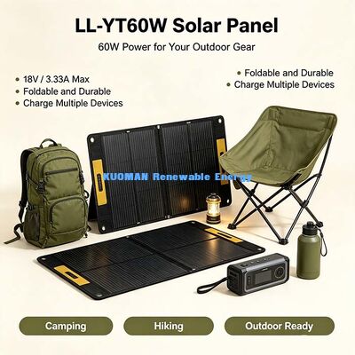 60W Yüksek Verimli Katlanabilir Güneş Paneli, RV Karavan Hayatı Kamp Alanları İçin Hafif Güneş Şarj Cihazı