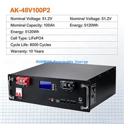 48V 100Ah 19‑inç Raf Tipi Pil 5.12kWh Sunucu Odası UPS Acil Durum Yedek Güç Kaynağı İçin