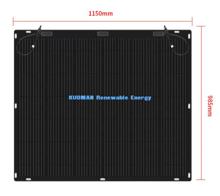 Çatı RV Marine için IP68 Su geçirmez ve 360 Derece Eğilebilir 800W Esnek Güneş Paneli