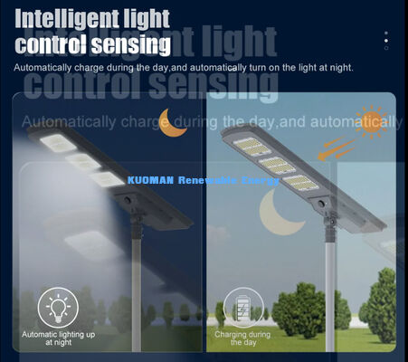 All In One LED Güneş Sokak Işığı 220lm / W IP65 Su geçirmez 2-3 Yağmurlu Günlerle Yolu ve Bahçe Işığı için Yedek