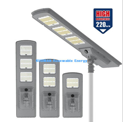 All In One LED Güneş Sokak Işığı 220lm / W IP65 Su geçirmez 2-3 Yağmurlu Günlerle Yolu ve Bahçe Işığı için Yedek
