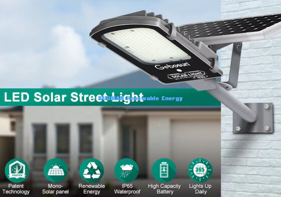 LiFePO4 Bataryalı ve Güneş Panelli IP65 Su Geçirmez 300W-500W Ayrık Güneş Sokak Lambası