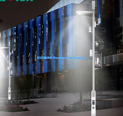 Akıllı LED Sokak Lambası, Uzaktan Kumandalı, 50000 Saat Ömürlü ve 4G PTZ IP Kamera ile Akıllı Şehir Aydınlatma Direği için