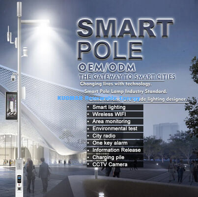 kaldırım yolu Açık Akıllı Şehir LED Sokak Lambası Direkleri Direk Kamerası ile