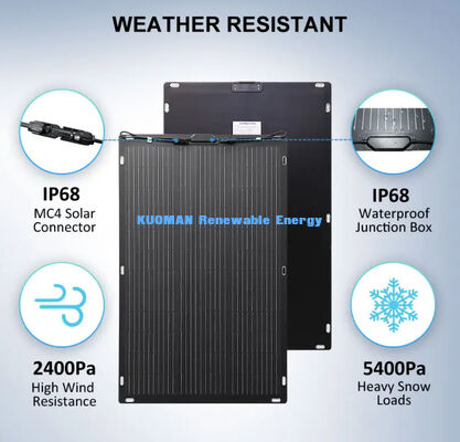 Esnek Ev Seyahat RV iki yüzlü esnek güneş paneli 200W FFC ve karbon lif