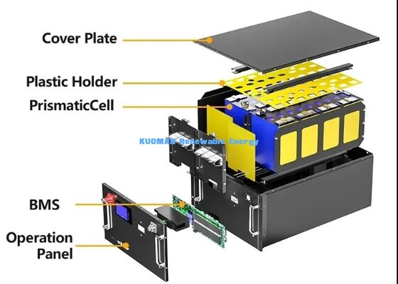KM 48V 200Ah LiFePO4 Akü Raf Modülü Derin Döngü 8000 Kez