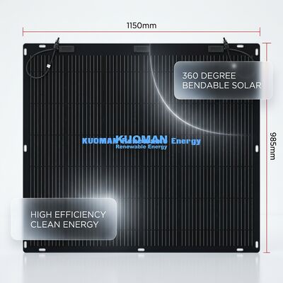 200W Çevre Dostu Esnek Güneş Paneli, IP67 Dereceli Bağlantı Kutusu ile Sıfır Karbon Ayak İzi İçin