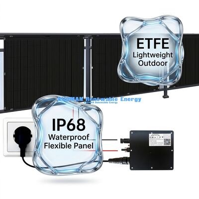 Sabit 200W Esnek Güneş Paneli IP65 Su geçirmez 360 Derece Eğilebilir Şebeke dışı yaşam için
