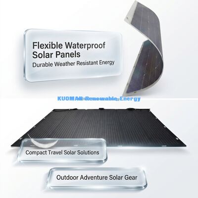 IP67 Su Geçirmez 200W Güç Çıkışı 360° Bükülebilir Esnek Çift Yüzlü Güneş Paneli Karavan, Ev ve Seyahat İçin
