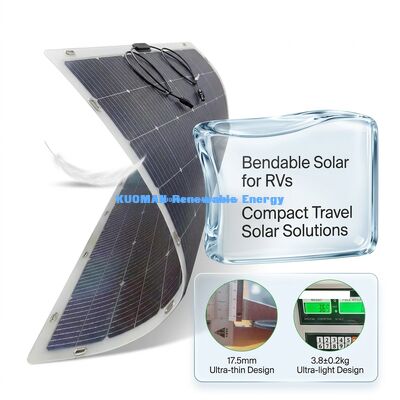 IP67 Su Geçirmez 200W Güç Çıkışı 360° Bükülebilir Esnek Çift Yüzlü Güneş Paneli Karavan, Ev ve Seyahat İçin