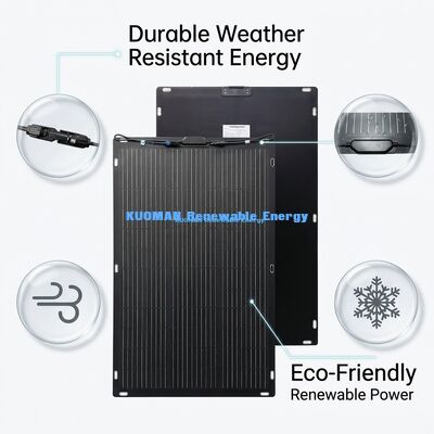50W Monocrystalline Esnek Güneş Paneli Açık Hava Maceraları için Kolay Peel ve Yapışkan Yapışkan Destekle