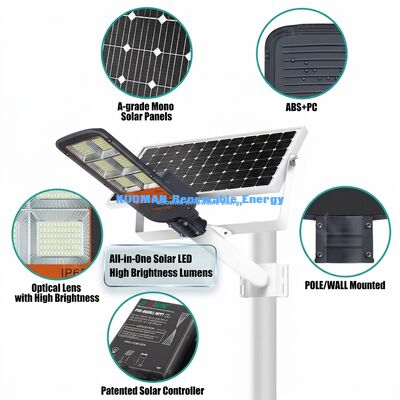 Çift Kollu Su Geçirmez Güneş Sokak Lambası 100W-500W Bahçe ve Yol İçin Özelleştirilmiş Yol Güneş LED Işığı