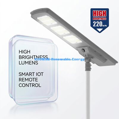 All In One LED Güneş Sokak Işığı 220lm / W IP65 Su geçirmez 2-3 Yağmurlu Günlerle Yolu ve Bahçe Işığı için Yedek