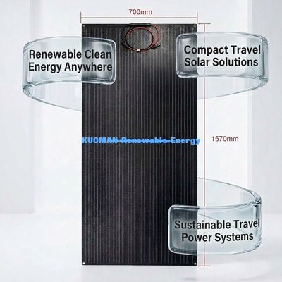 100W 210W IP68 Su Geçirmez Esnek Güneş Paneli Seyahat ve Konut İçin İnce Film Fotovoltaik Panel