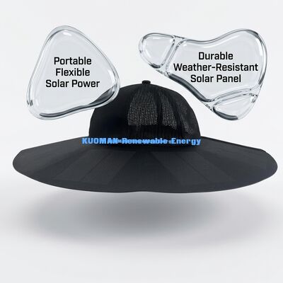 % 22 verimlilik ve 13W güç ile katlanabilir taşınabilir güneş şapkası - USB-A ve Type-C çıkışı ile şarj edilebilir güneş şapkası