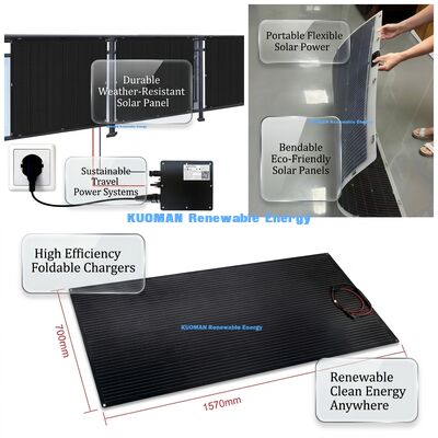 100W 210W IP68 Su Geçirmez Esnek Güneş Paneli Seyahat ve Konut İçin İnce Film Fotovoltaik Panel