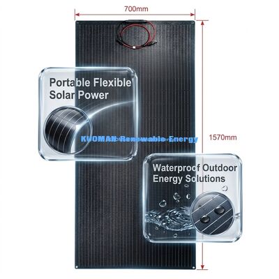 200W IP68 Su Geçirmez 360° Bükülebilir Esnek Güneş Paneli Yenilenebilir Enerji İçin
