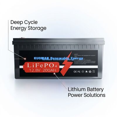 12V 200Ah LiFePO4 derin döngülü batarya 8000 döngü ve enerji depolaması için 10 yıllık garanti