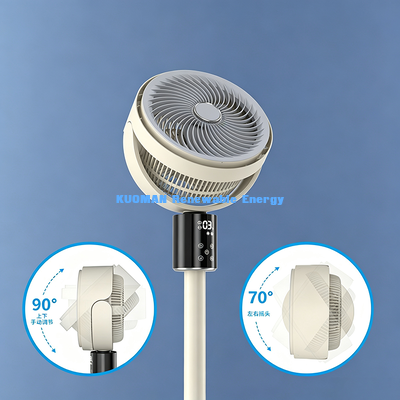 Sessiz Ayaklı Hava Sirkülasyon Fanı, 70° Geniş Açılı Salınımlı Masa Tabanı Çift Turbo Fan
