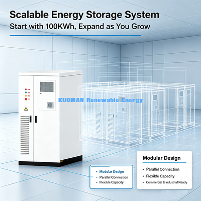 100KWh Ticari ESS Bataryası 50kW LiFePO4 Enerji Depolama Kabineti Fabrika Güneş Zirvesi Tıraş ve Yedek Güç