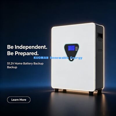 Slim Wall Mount 51.2V Lithium Battery Pack, Space-Saving Indoor Solar Storage 43.2–58.4V Working Voltage Range