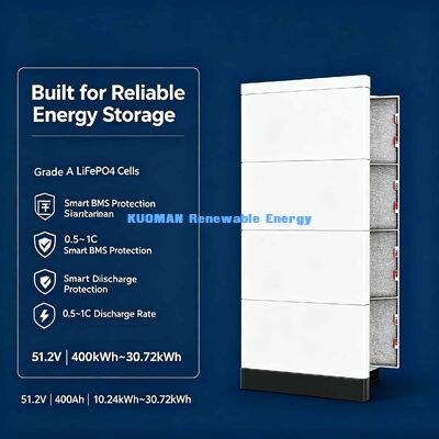 51.2V İstiflenebilir Ev Bataryası 200Ah 300Ah 400Ah 500Ah 600Ah Çoklu Kapasite Seçenekleri
