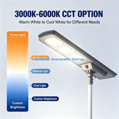 50W 220lm/W Yüksek Verimlilikli Güneş Sokak Işığı IP65 Su geçirmez Entegre Güneş Lampası