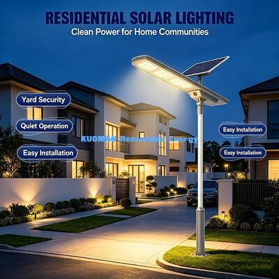 50W Entegre Güneş Sokak Işığı, UV-Kanıtlı Lens, Oyun Alanı için 3000K-6000K CCT Güneş Işığı
