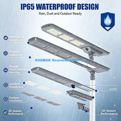 Enerji Tasarruflu Hepsi Bir Arada Güneş Sokak Lambası 40W SMD5050 LED Güneş Enerjili Lamba Elektrik Maliyeti Yok