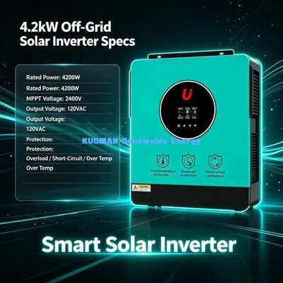 4200VA 24V Güneş Hibrit Değiştiricisi 120A MPPT Şarj Denetleyicisi PV 500V Max Giriş