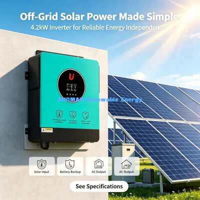 24V Batarya Hibrit Güneş Inverteri 4200W Şebeke Bağlı Şebeke İndirme Ev Güneş Sistemi