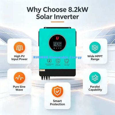 Hepsi Birde 8.2kW Güneş Hibrit Değiştiricisi Şarj Ağı Bağlantısı & Tek başına İşlem