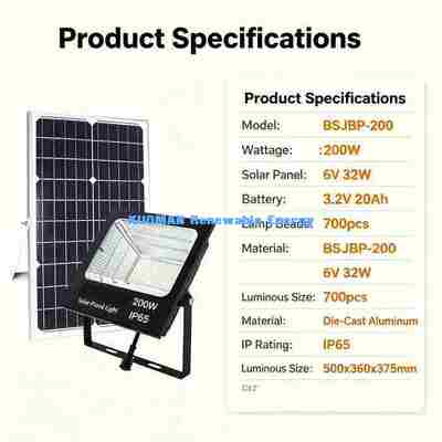 Büyük Kapasiteli Lityum Pilli IP65 Su geçirmez Güneş LED Floodlight