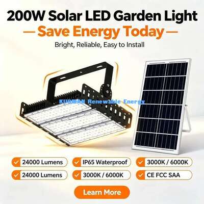 200W Solar LED Flood Light 24000LM IP65 Waterproof Outdoor Stadium Garden Modular Spotlight