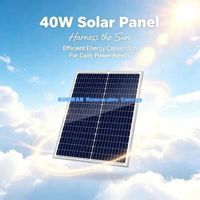 40 Watt Monokristal PV Panel Düşük Işık Performansı Dış Mekan Güvenlik Kamerası İçin