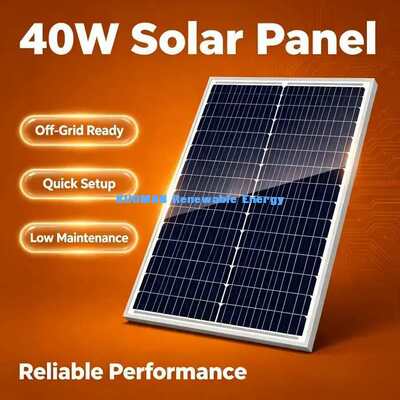 Sera ve Uzak Kulübe Gücü İçin 40W Tempered Glass Monocrystalline Güneş Paneli