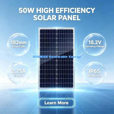 Taşınabilir 50 Watt Monocrystalline Güneş Paneli Özel Uzunluklu Kablo MC4 Güneş Fiş